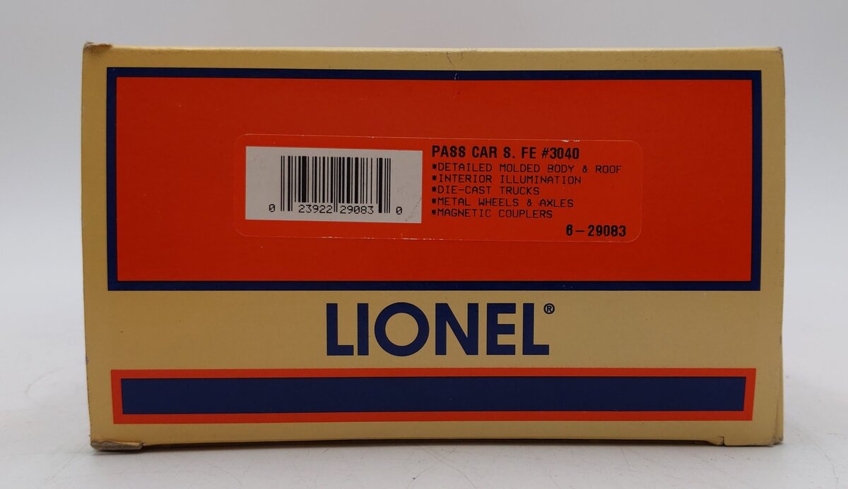 Lionel 6-29083 O Gauge AT&SF Chair Passenger Car #3040 LN/Box