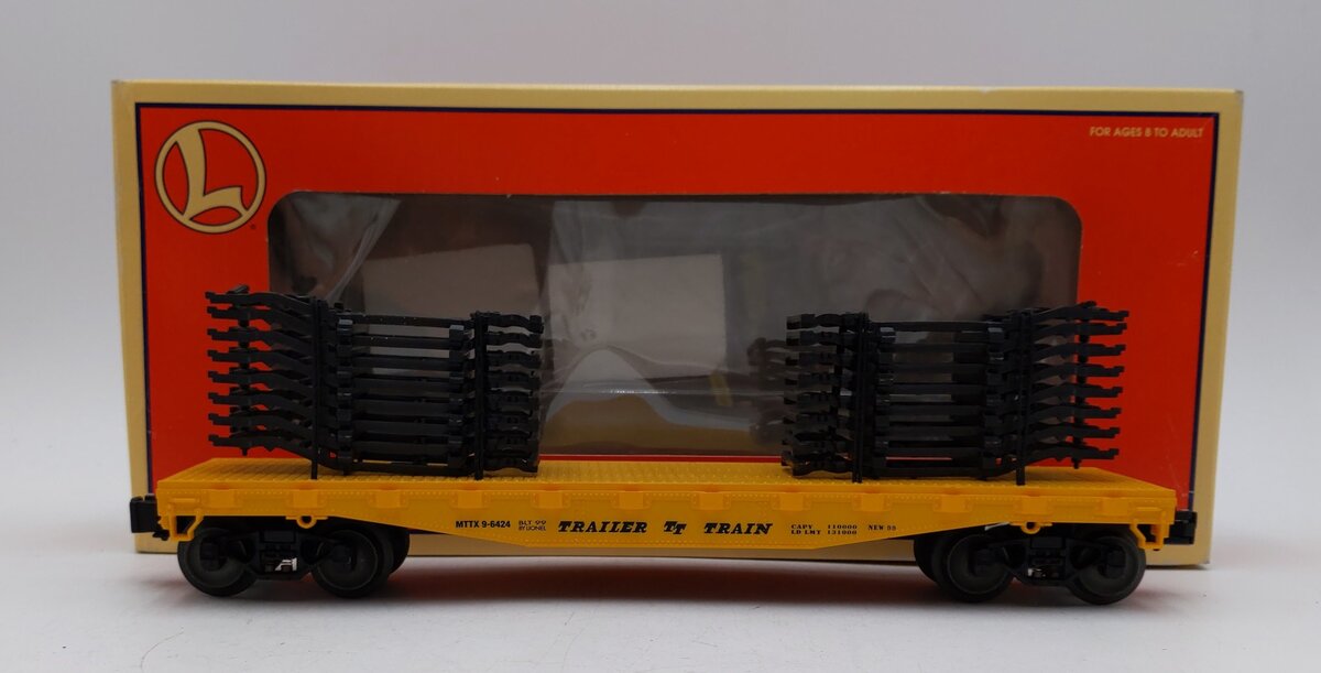 Lionel 6-36020 O Gauge TTX Trailer Train Flatcar with Auto Frames #9-6424 LN/Box