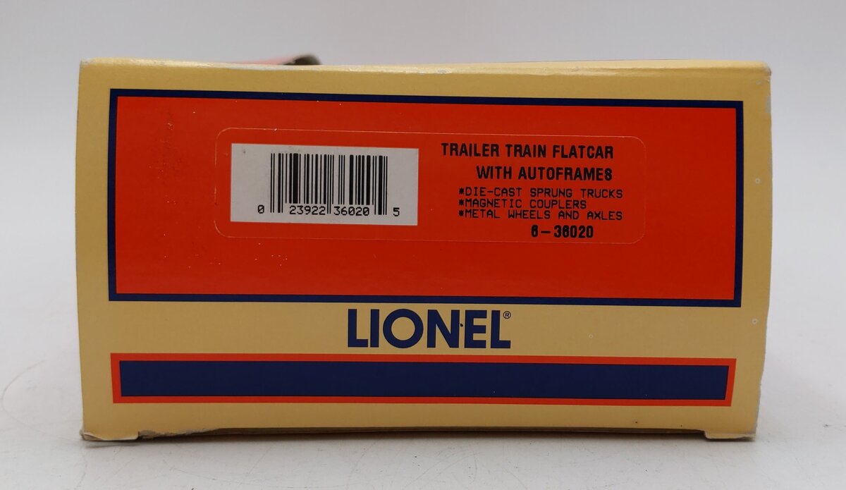 Lionel 6-36020 O Gauge TTX Trailer Train Flatcar with Auto Frames #9-6424 LN/Box