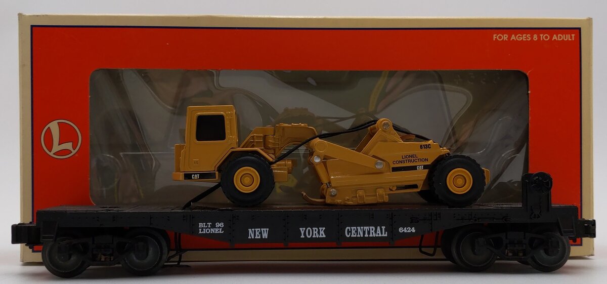 Lionel 6-16954 O Gauge New York Central Flatcar with ERTL Scraper #6424 VG/Box