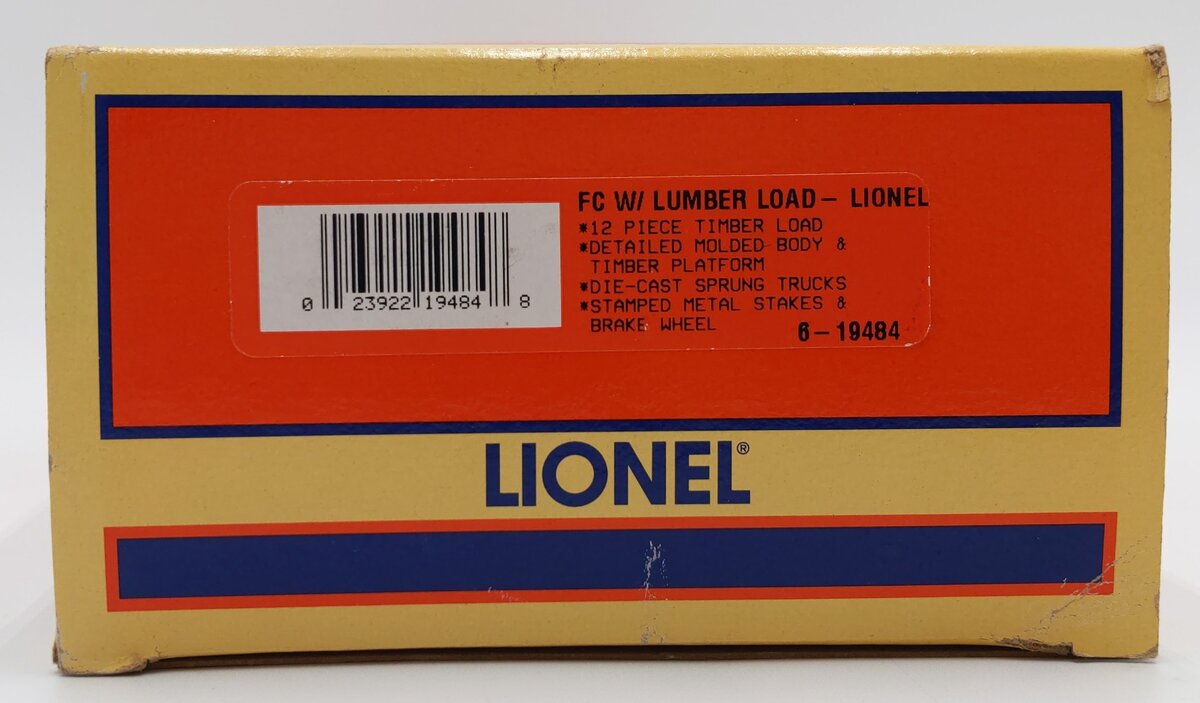 Lionel 6-19484 O Gauge Lionel Flatcar with Lumber Load #6264 LN/Box