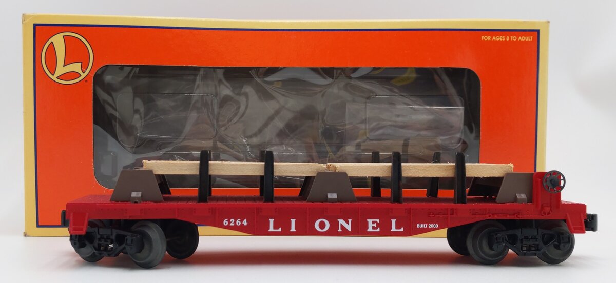 Lionel 6-19484 O Gauge Lionel Flatcar with Lumber Load #6264 LN/Box