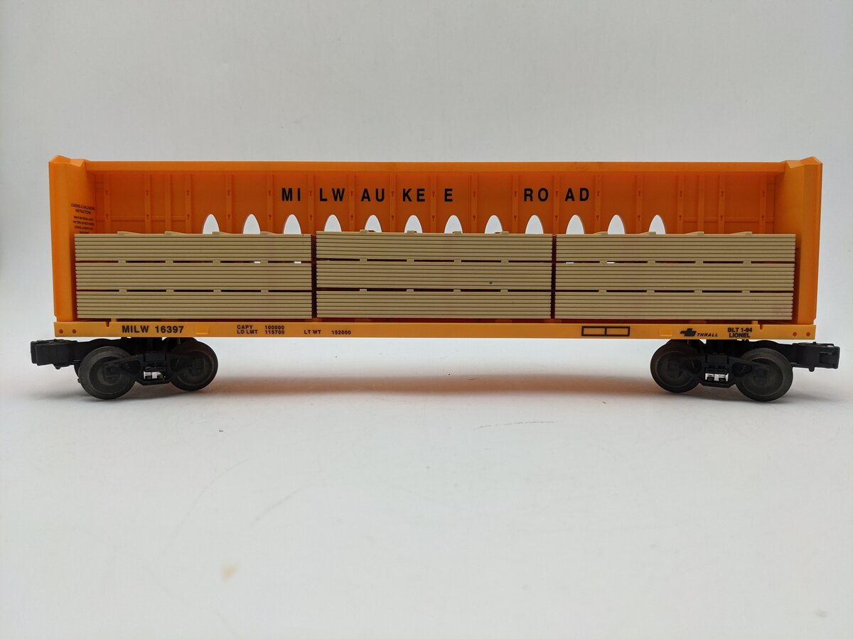 Lionel 6-16397 O Gauge Milwaukee Road I Beam Flatcar #16397 EX