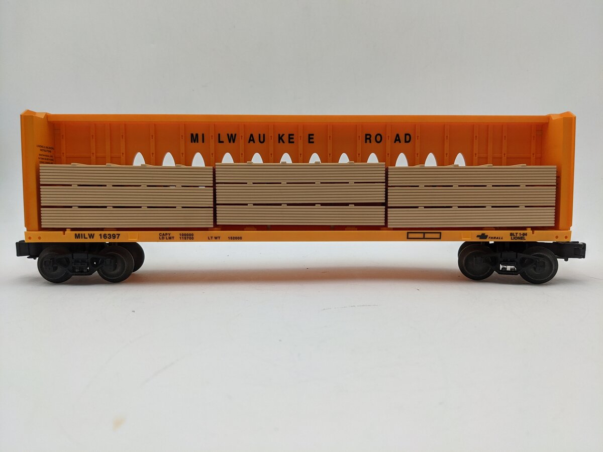 Lionel 6-16397 O Gauge Milwaukee Road I Beam Flatcar #16397 EX