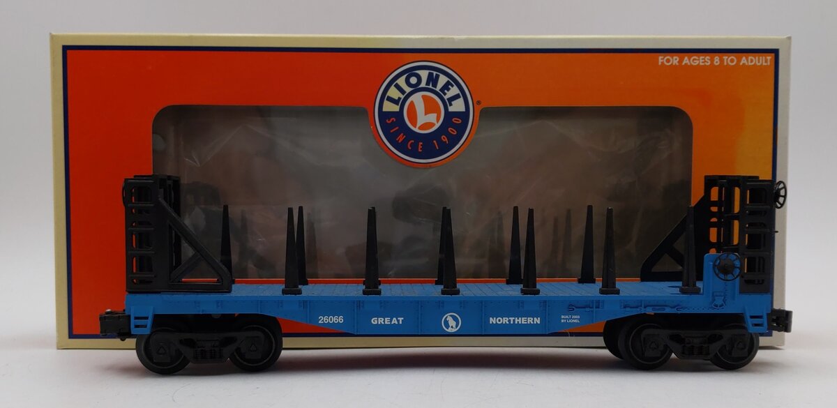 Lionel 6-26066 O Gauge Great Northern Flatcar w/ Bulkheads LN/Box