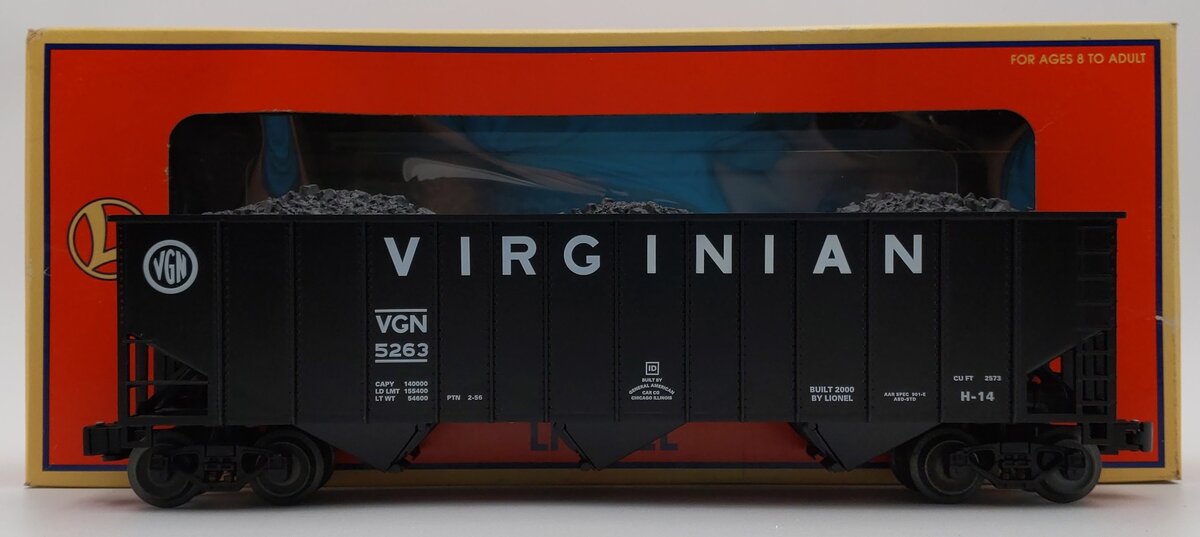 Lionel 6-17144 Virginian 9300 Standard O Coal Hopper #5263 LN/Box