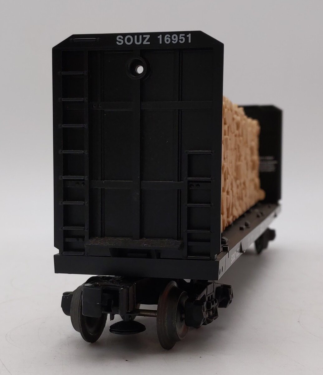 Lionel 6-16951 O Gauge 9823 Southern Bulkhead Flat Car w/ Simulated Wood Load LN/Box