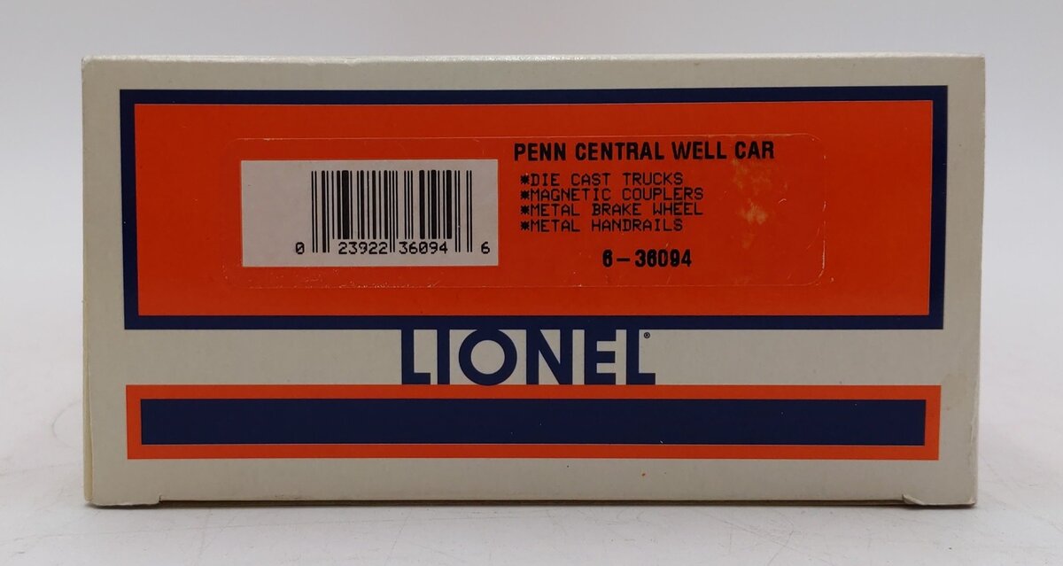 Lionel 6-36094 O Gauge Pennsylvania Central Well Car w/ Condensor Load LN/Box