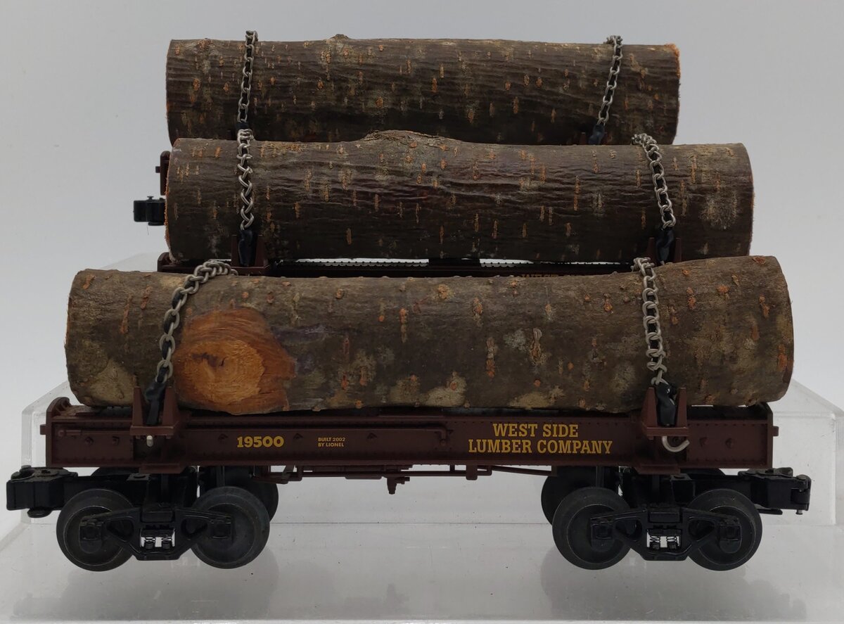 Lionel 6-29419 O West Side Lumber Skeleton 3-Log Car Set LN/Box