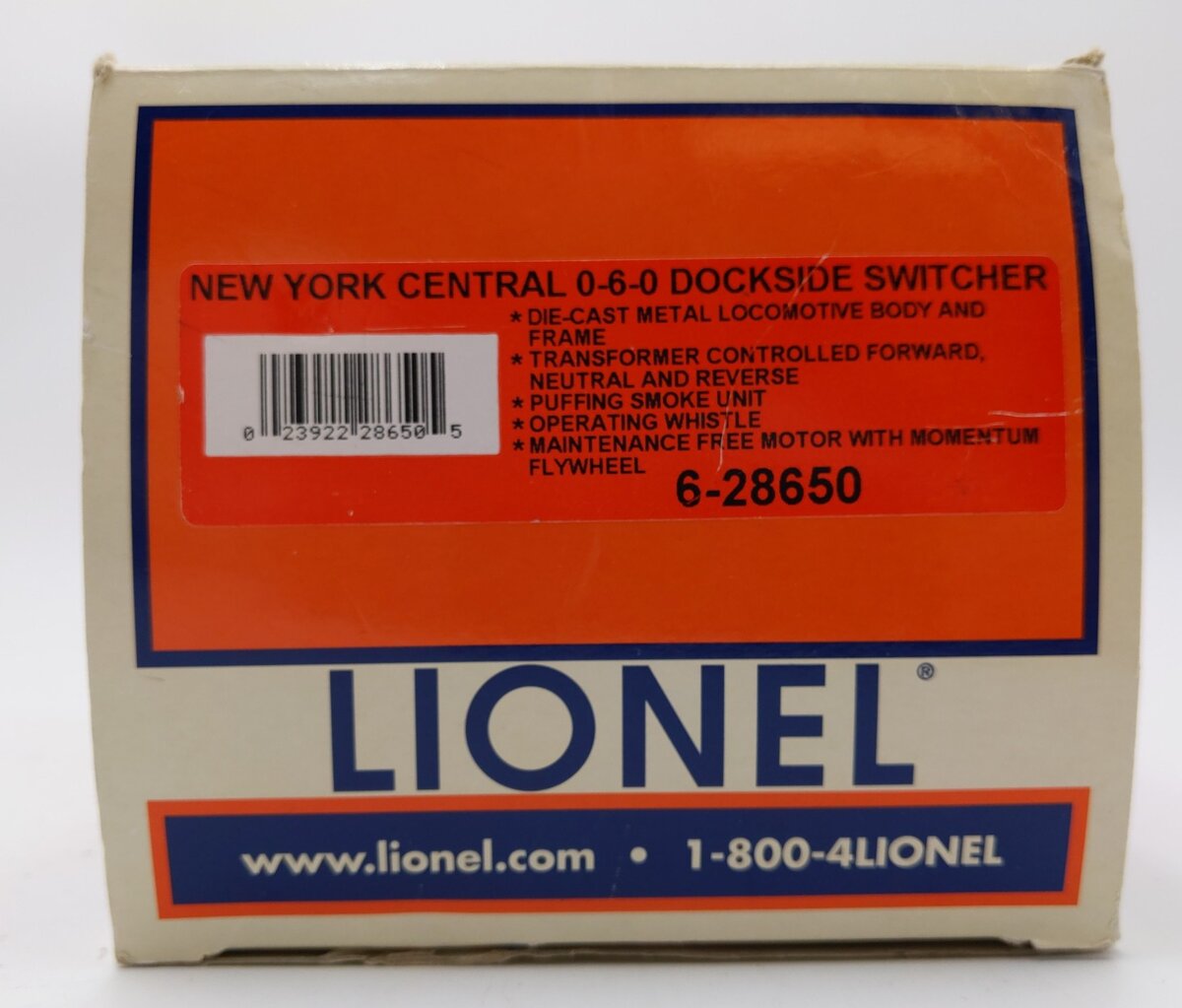 Lionel 6-28650 O Gauge New York Central 0-6-0 Dockside Steam Switcher #X-8688 EX/Box