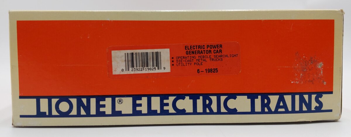 Lionel 6-19825 O Gauge EMD Electric Power Generator Car LN/Box