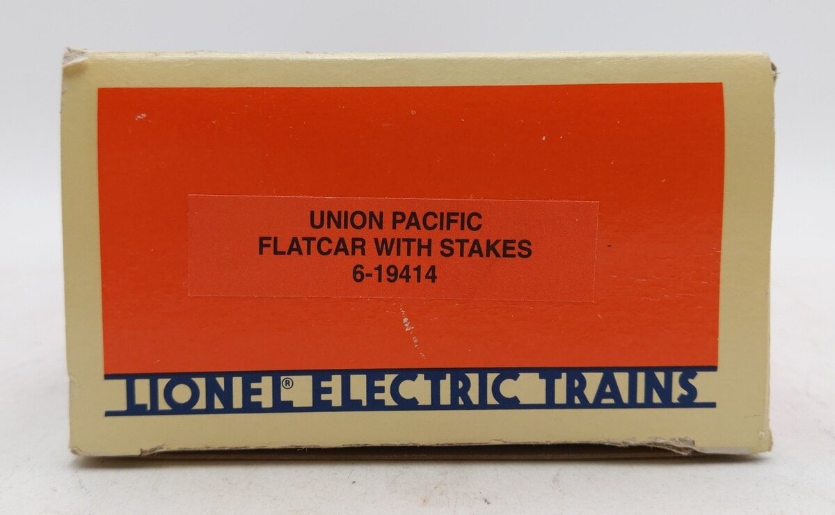 Lionel 6-19414 O Gauge Union Pacific Flatcar with Stakes LN/Box