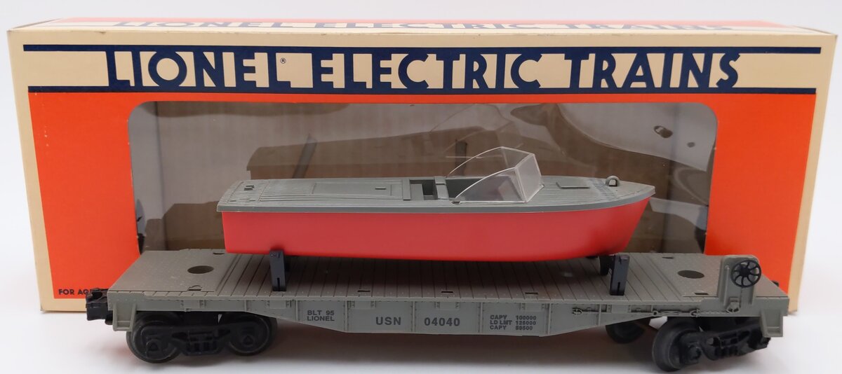 Lionel 6-16939 O Gauge United States Navy Flatcar w/ Boat #04040 EX/Box