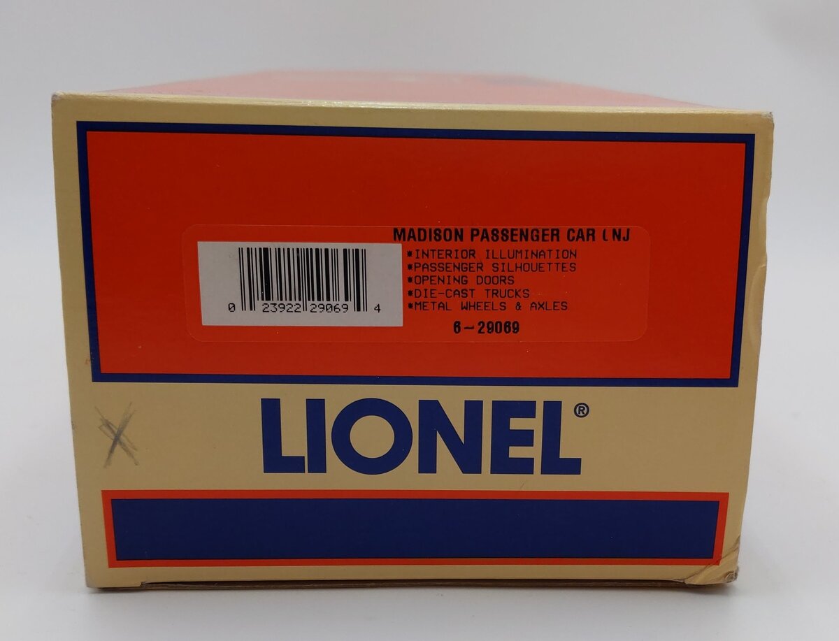 Lionel 6-29069 O Gauge Jersey Central "Echo Lake" Madison Coach Car EX/Box
