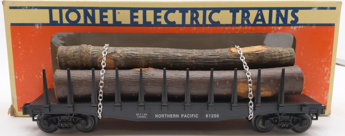 Lionel 6-17510 O Gauge Northern Pacific Flatcar with Logs #61200 EX/Box