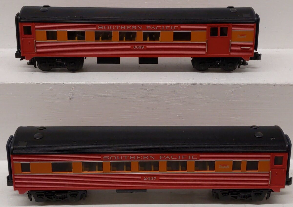 MTH 30-6063 O Southern Pacific O-27 Streamlined Combo/Diner Set (Set of 2) EX/Box