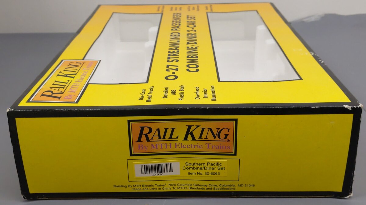 MTH 30-6063 O Southern Pacific O-27 Streamlined Combo/Diner Set (Set of 2) EX/Box