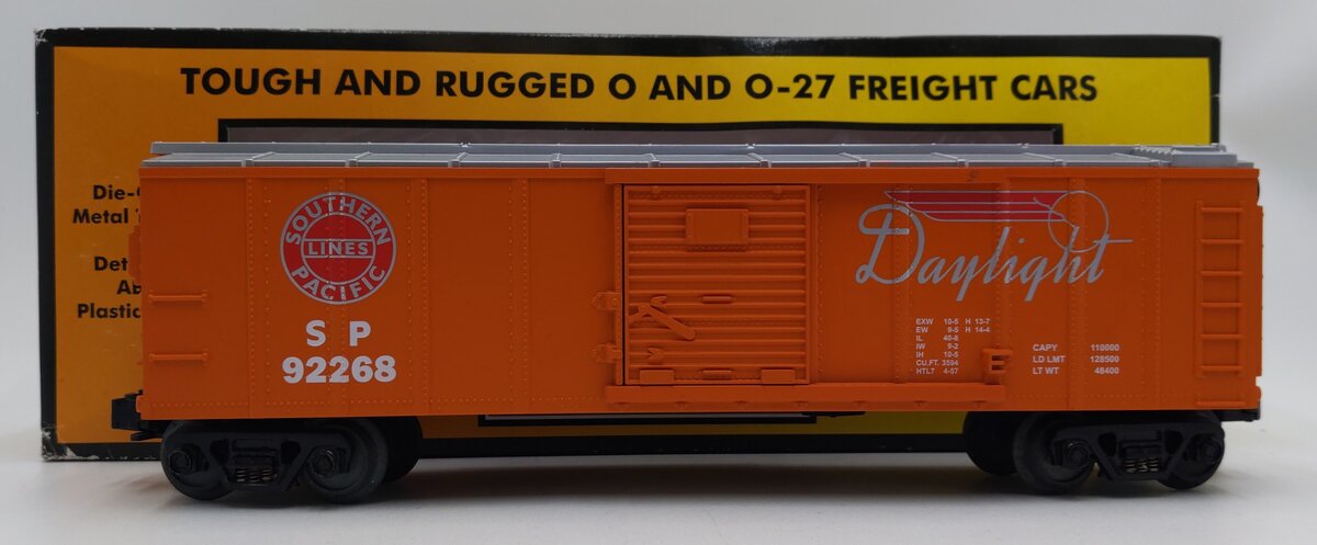 MTH 30-7441 O Gauge Southern Pacific Daylight Boxcar #92268 EX/Box