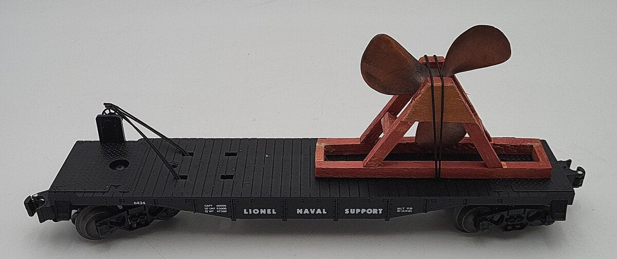 Lionel 6-36016 O Gauge Lionel Naval Support Flatcar w/ Propellers #6424 VG/Box