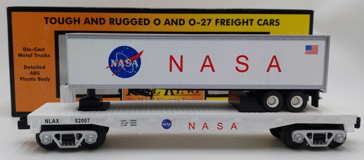 MTH 30-76260 O Gauge NASA Flatcar w/Trailer EX/Box