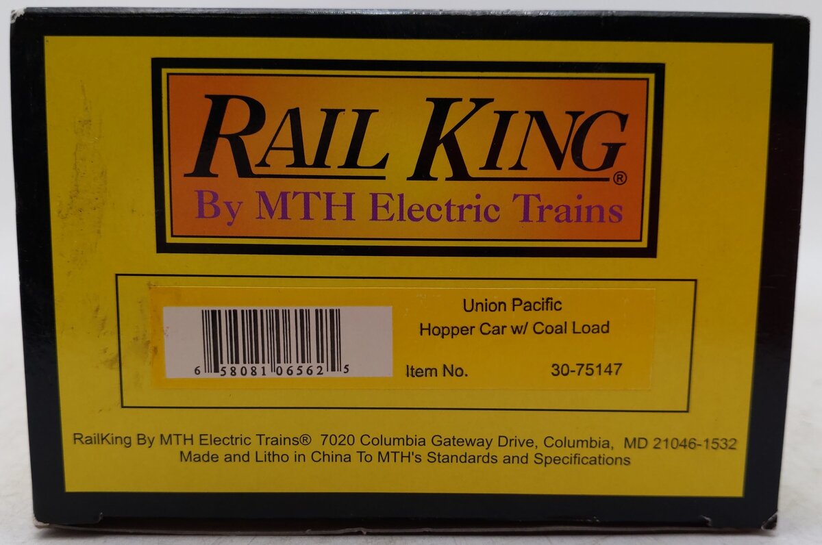 MTH 30-75147 O Gauge Union Pacific Hopper Car w/ Coal Load #37842 VG/Box