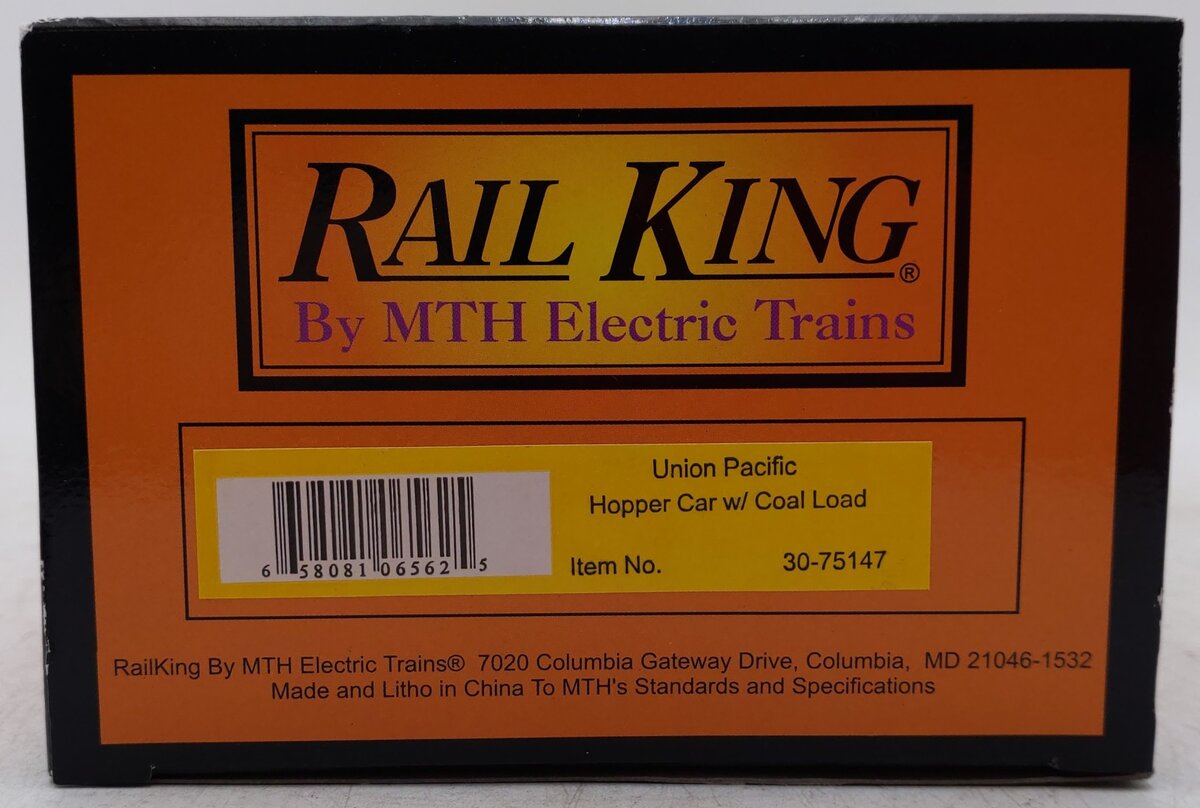MTH 30-75147 O Gauge Union Pacific Hopper Car w/ Coal Load #37842 VG/Box