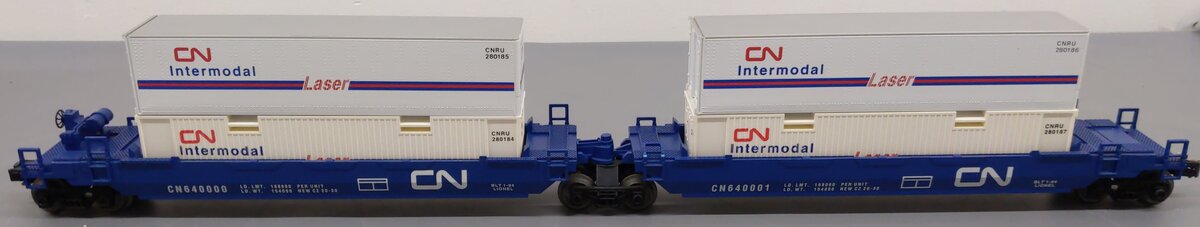 Lionel 6-16912 O Gauge Canadian National Maxi-Stack Intermodal Cars (Set of 2) VG/Box