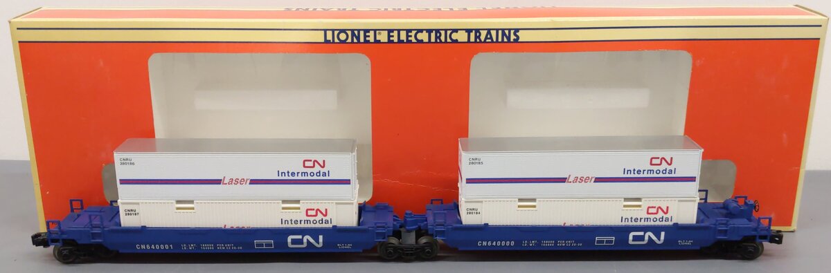 Lionel 6-16912 O Gauge Canadian National Maxi-Stack Intermodal Cars (Set of 2) VG/Box