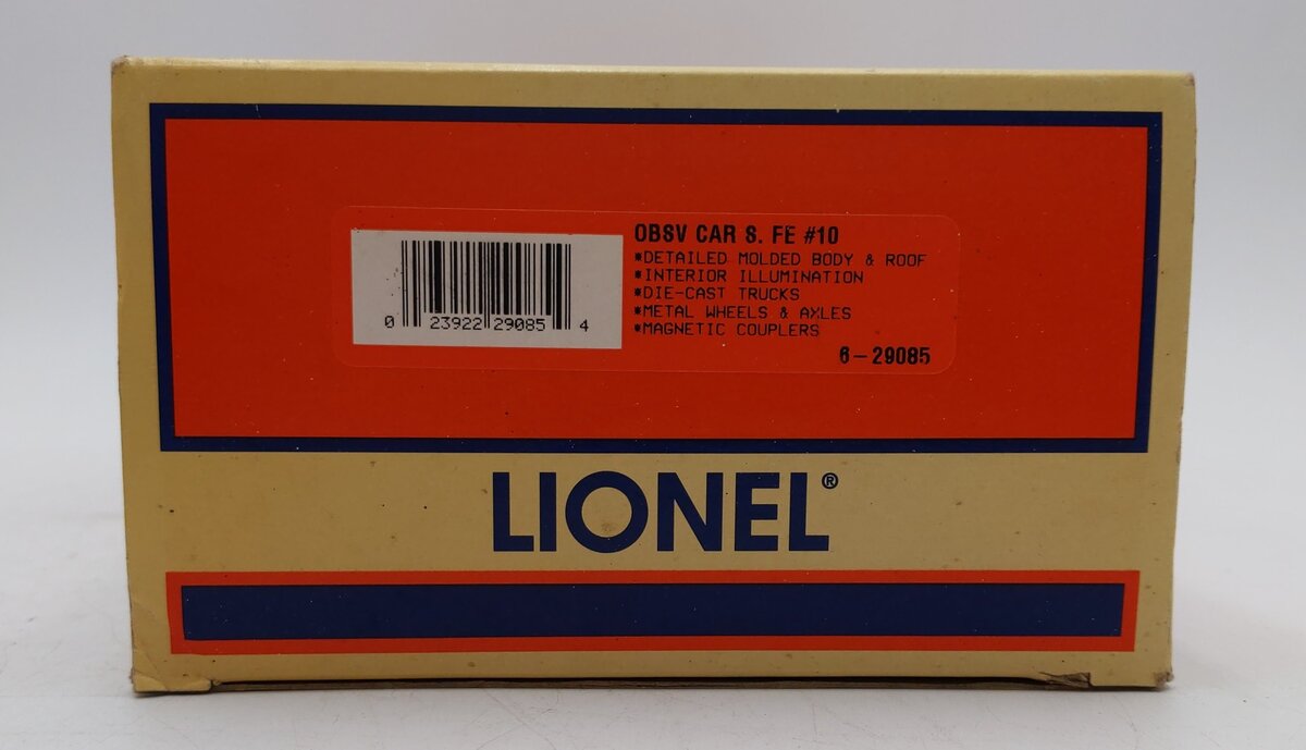 Lionel 6-29085 O Gauge AT&SF Baby Madison Observation #10 LN/Box