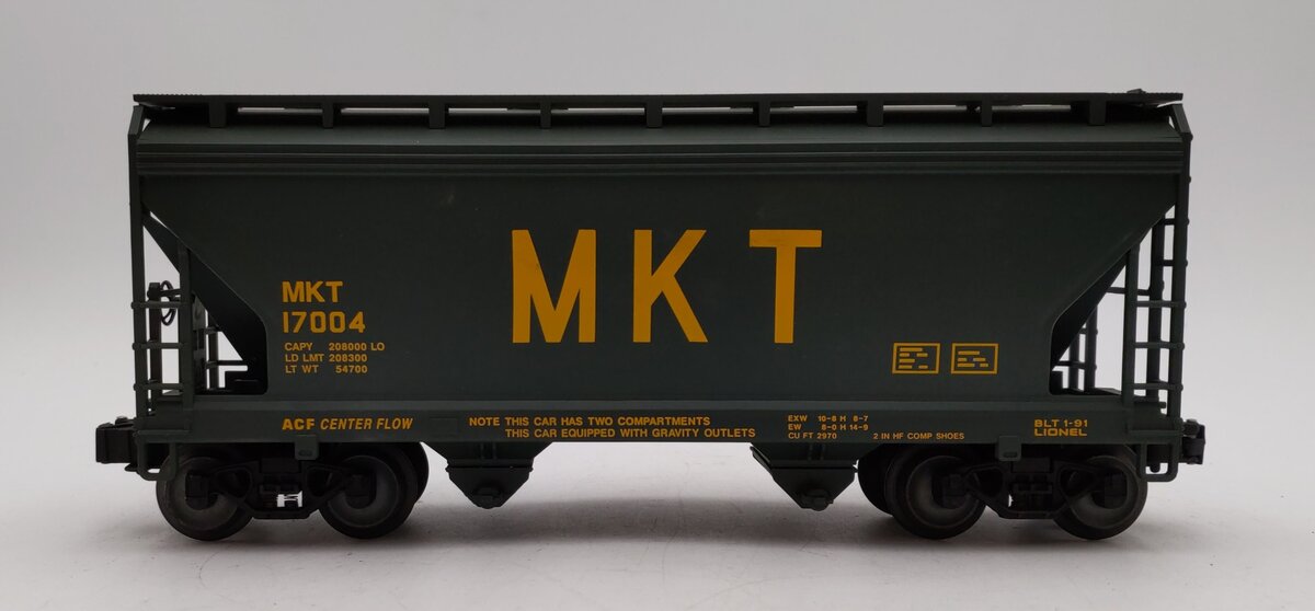 Lionel 6-17004 O Gauge MKT Centerflow 2-Bay Covered Hopper LN/Box