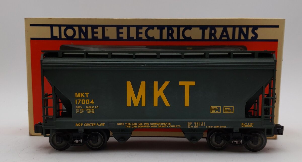 Lionel 6-17004 O Gauge MKT Centerflow 2-Bay Covered Hopper LN/Box
