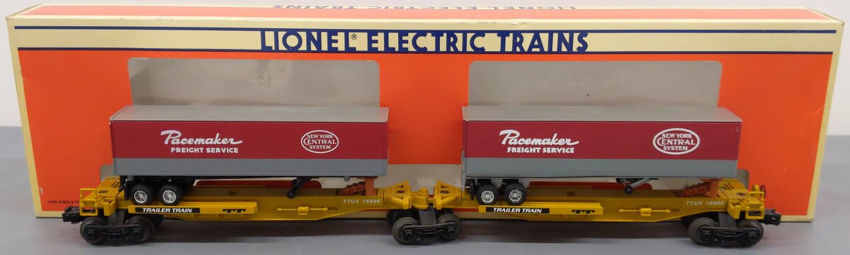 Lionel 6-16904 O New York Central T.T.U.X. Flat Cars w/2 Intermodal Containers EX/Box