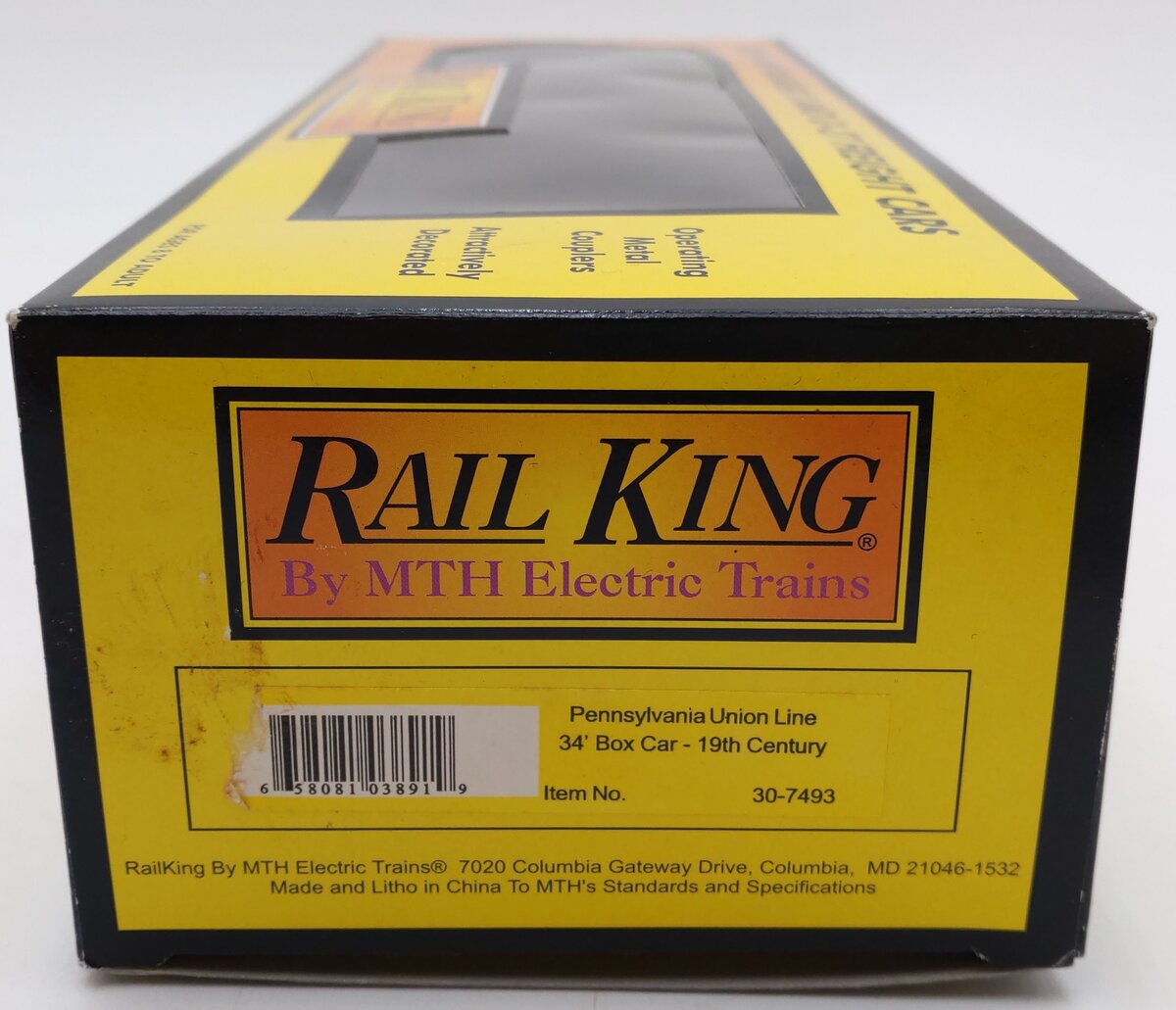 MTH 30-7493 O Gauge Pennsylvania Union Line 34' 19th Century Boxcar #6699 LN/Box