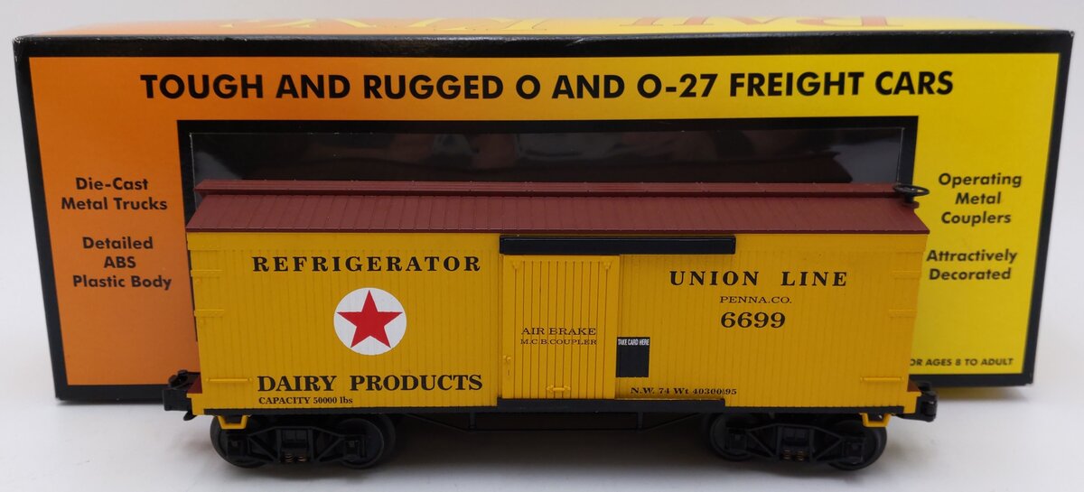 MTH 30-7493 O Gauge Pennsylvania Union Line 34' 19th Century Boxcar #6699 LN/Box