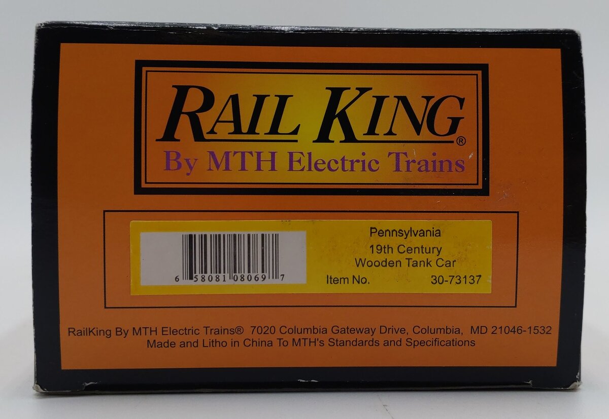 MTH 30-73137 Pennsylvania 19th Century Wooden Tank Car #109 LN/Box