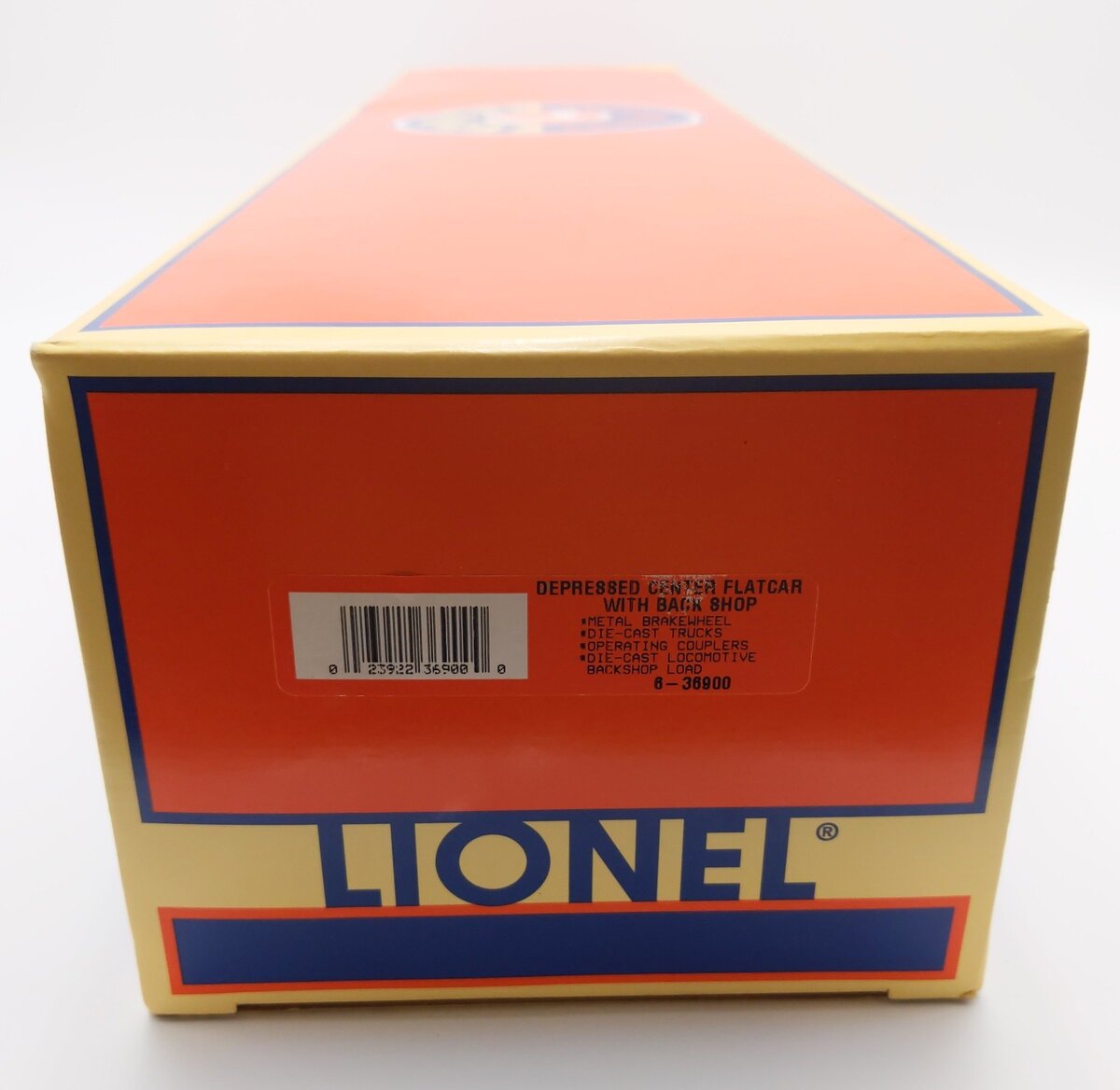 Lionel 6-36900 O Gauge Depressed Center Flatcar with Backshop Load EX/Box
