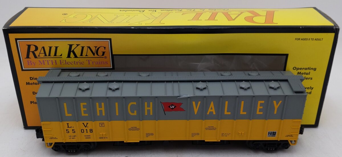 MTH 30-7590 O Gauge Lehigh Valley Airslide Hopper Car #55018 EX/Box