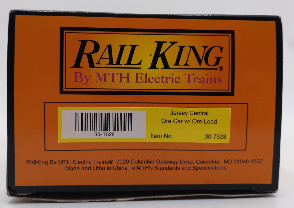 MTH 30-7528 O Jersey Central Ore Car w/ Ore Load #60949 LN/Box