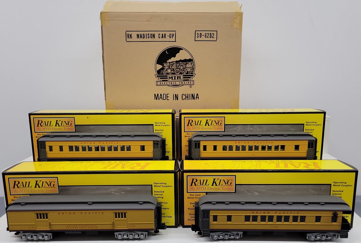 MTH 30-6252 O Union Pacific RailKing O-27 Madison Passenger Car Set (Set of 4) EX/Box