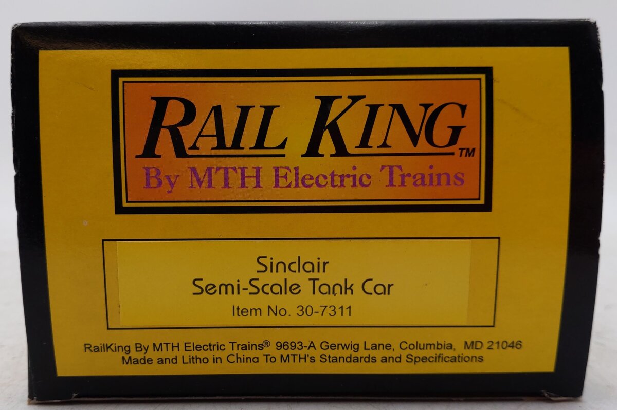 MTH 30-7311 O Gauge Sinclair Single Dome Tank Car #9131 EX/Box