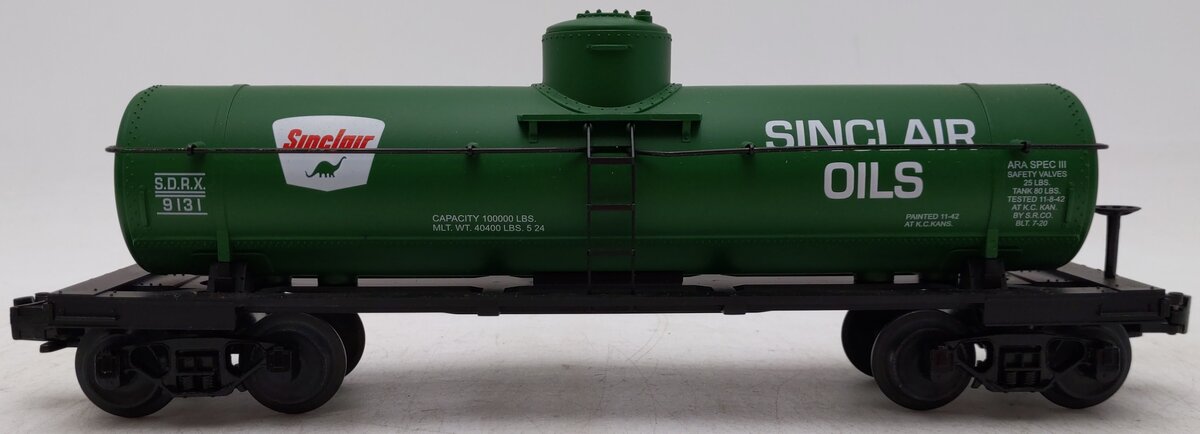 MTH 30-7311 O Gauge Sinclair Single Dome Tank Car #9131 EX/Box