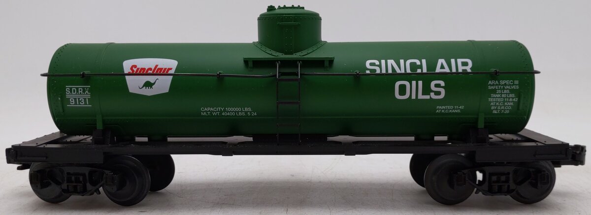 MTH 30-7311 O Gauge Sinclair Single Dome Tank Car #9131 EX/Box