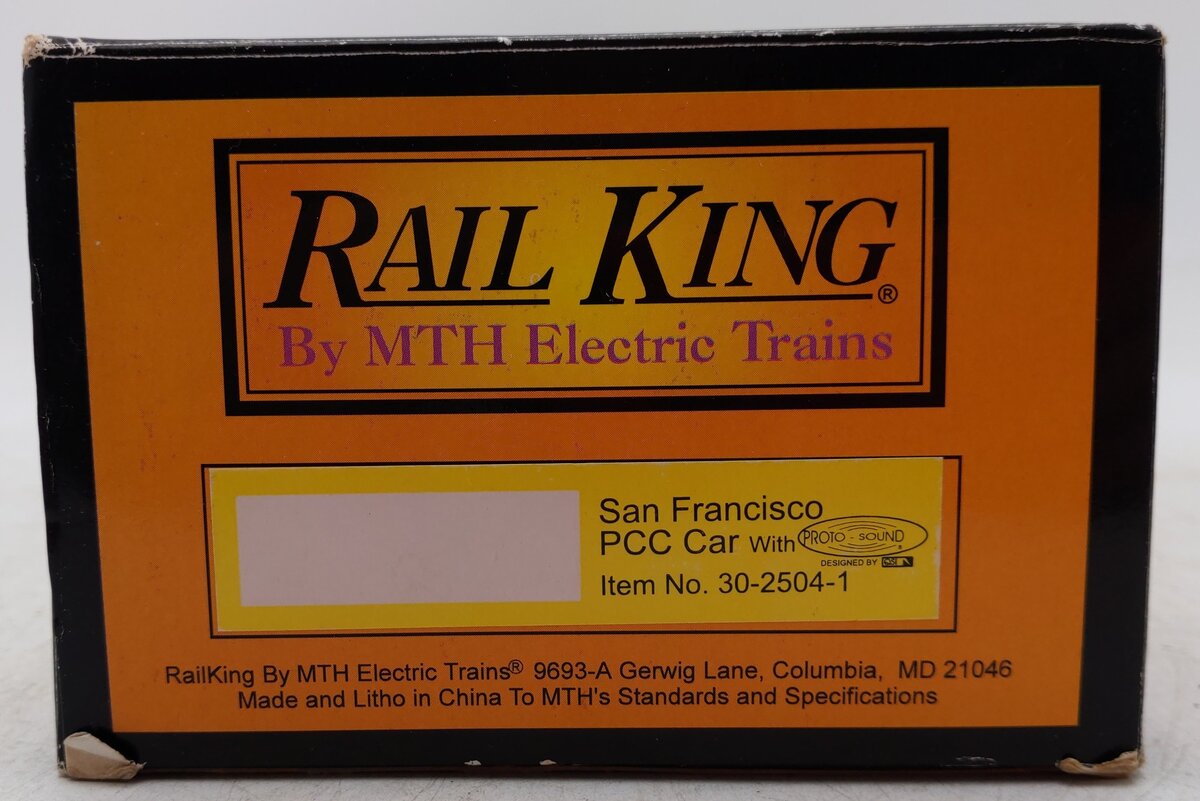 MTH 30-2504-1 O Gauge San Francisco PCC Street Car w/PS1 #1050 VG/Box