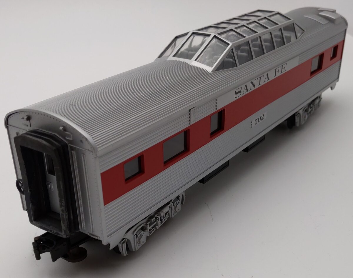 MTH 30-6012 O Gauge Santa Fe Streamlined Vista Dome Car #502 EX/Box