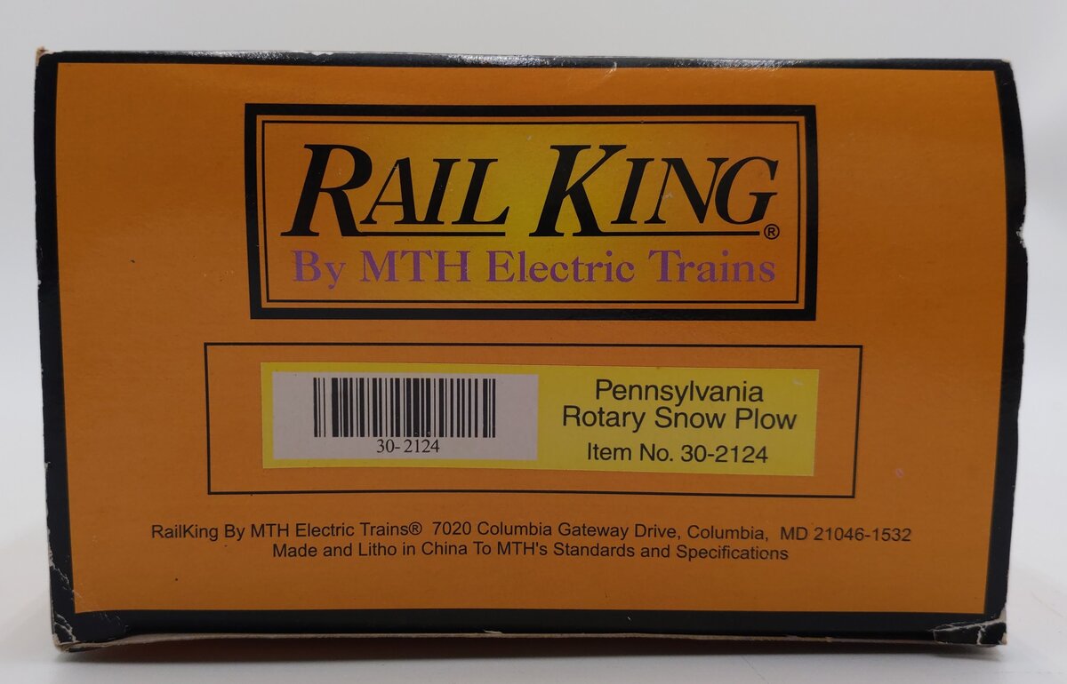 MTH 30-2124 O Gauge Pennsylvania Rotary Snow Plow #497788 LN/Box