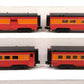 MTH 30-6724 O Southern Pacific 60' Streamlined ABS Passenger Car Set (Set of 4) EX/Box