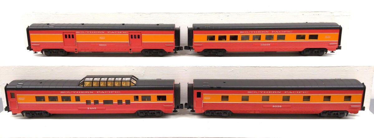 MTH 30-6724 O Southern Pacific 60' Streamlined ABS Passenger Car Set (Set of 4) EX/Box