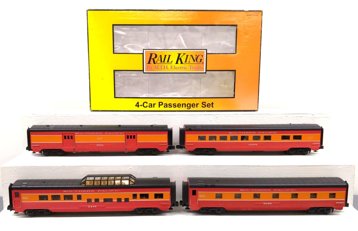 MTH 30-6724 O Southern Pacific 60' Streamlined ABS Passenger Car Set (Set of 4) EX/Box
