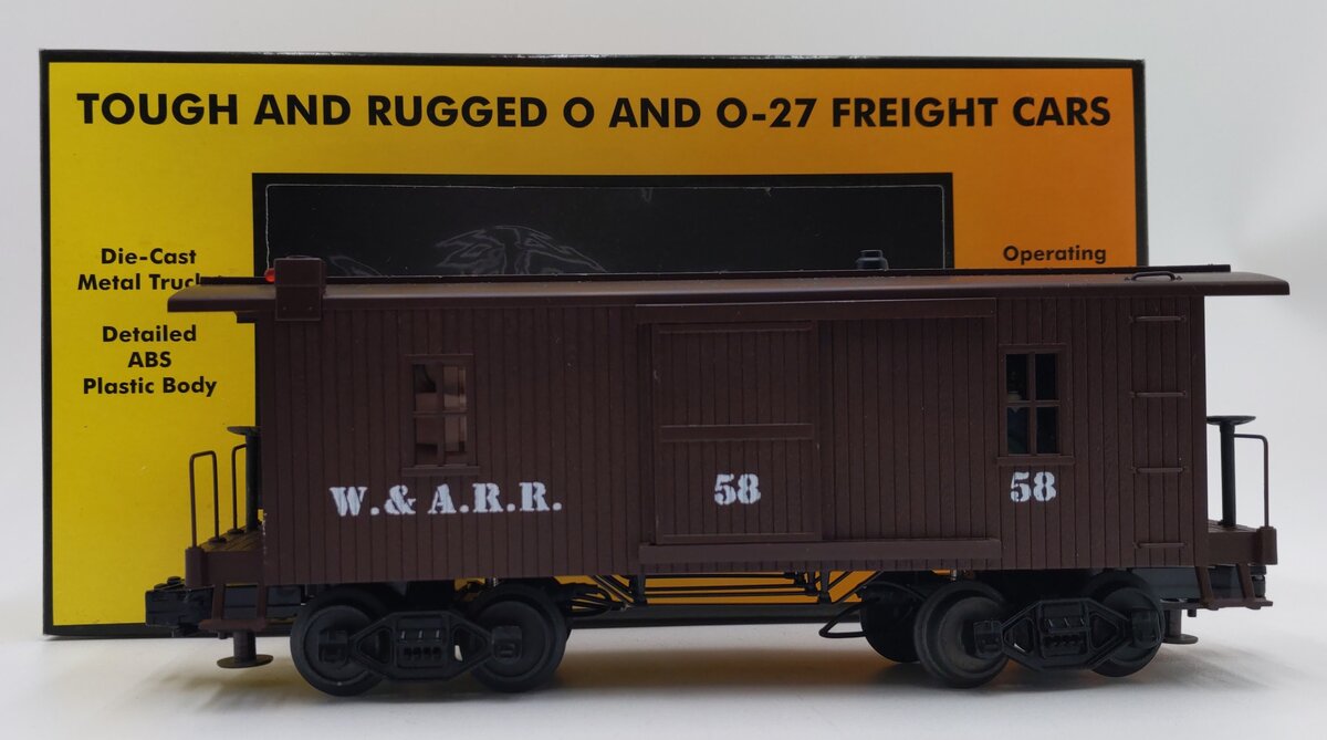 MTH 30-7724 O Gauge W.A.R.R. 19th Century Woodsided Caboose #58 EX/Box
