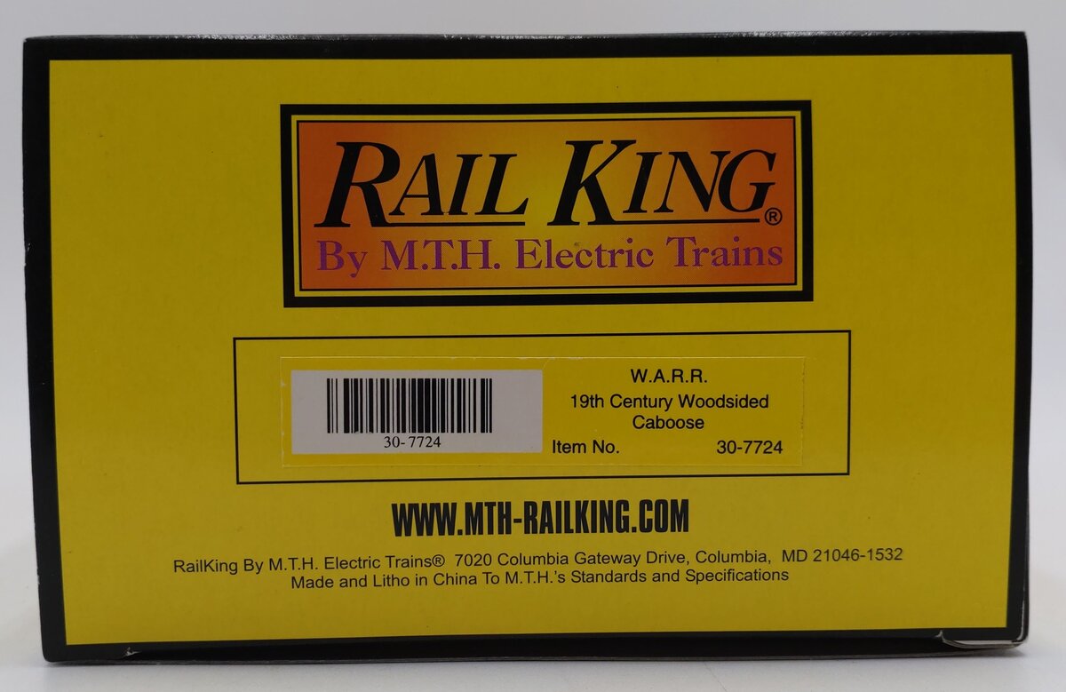 MTH 30-7724 O Gauge W.A.R.R. 19th Century Woodsided Caboose #58 EX/Box